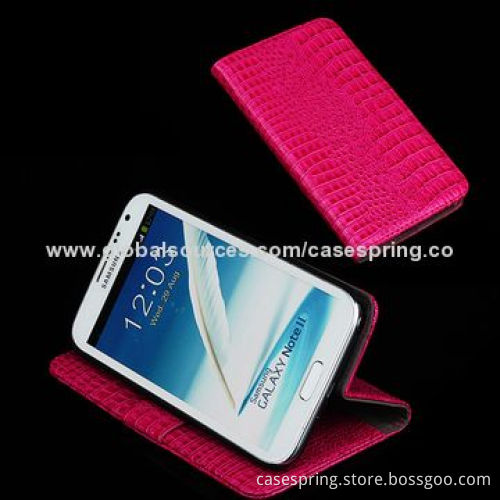 New products luxury wallet crocodile leather case for Samsung Galaxy Note II